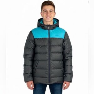 Nike Down Fill 550 Insulated Grey Teal Puffer Winter Snow Jacket Coat Boy XL